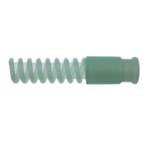 Silikónové dýchacie hadice pre deti, autoklávovateľné do 134° C s obojstranne navulkanizovanými koncovkami farba: zelená (špirála), transparentná (hadica), Koncovky 10 mm/10 mm